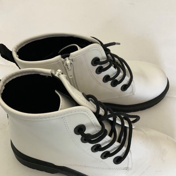 New White black Steve Madden combat boots platform chunky Y2K zip lug sole sz 5 - Picture 11 of 16